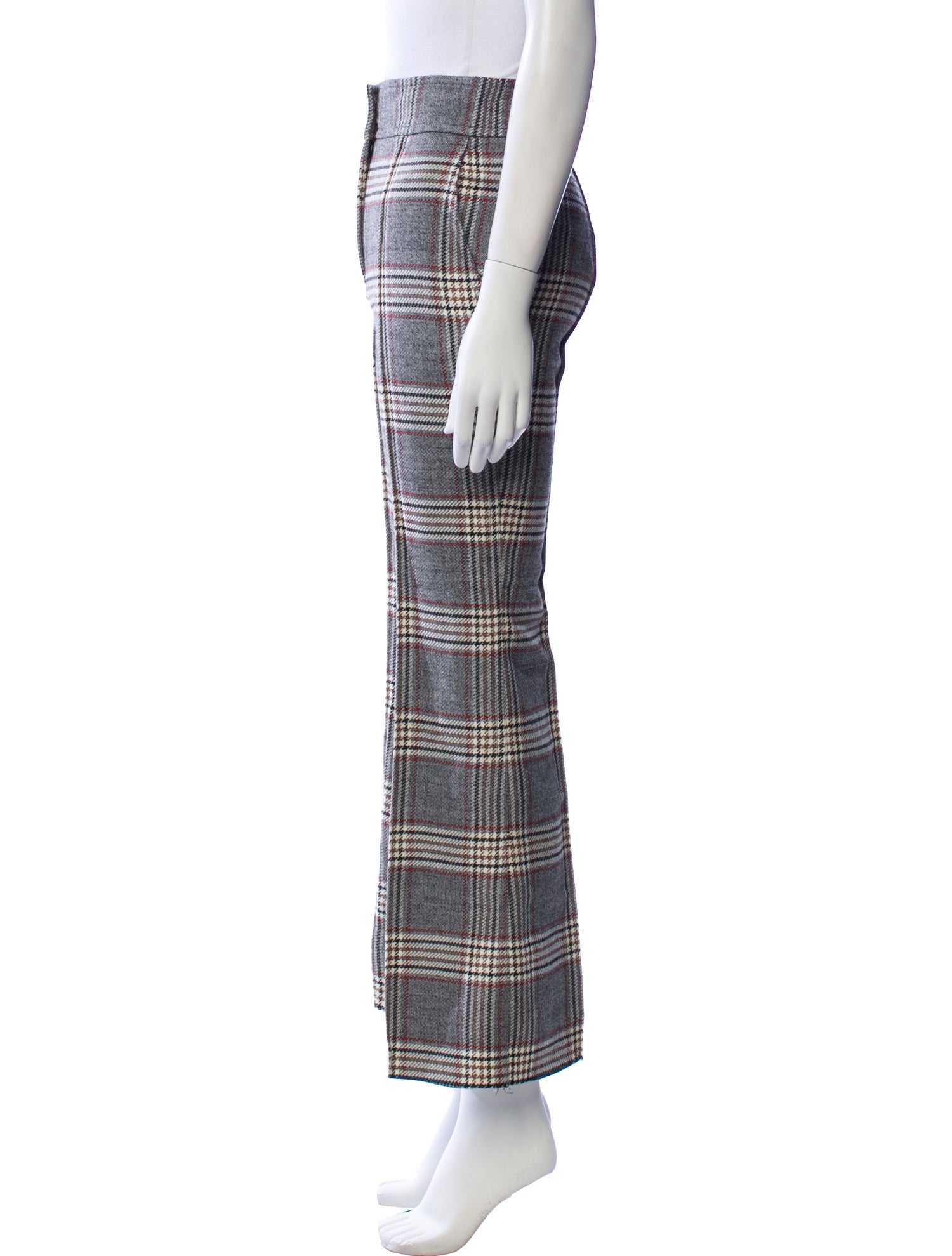 Joseph Plaid Print Wide Leg Pants