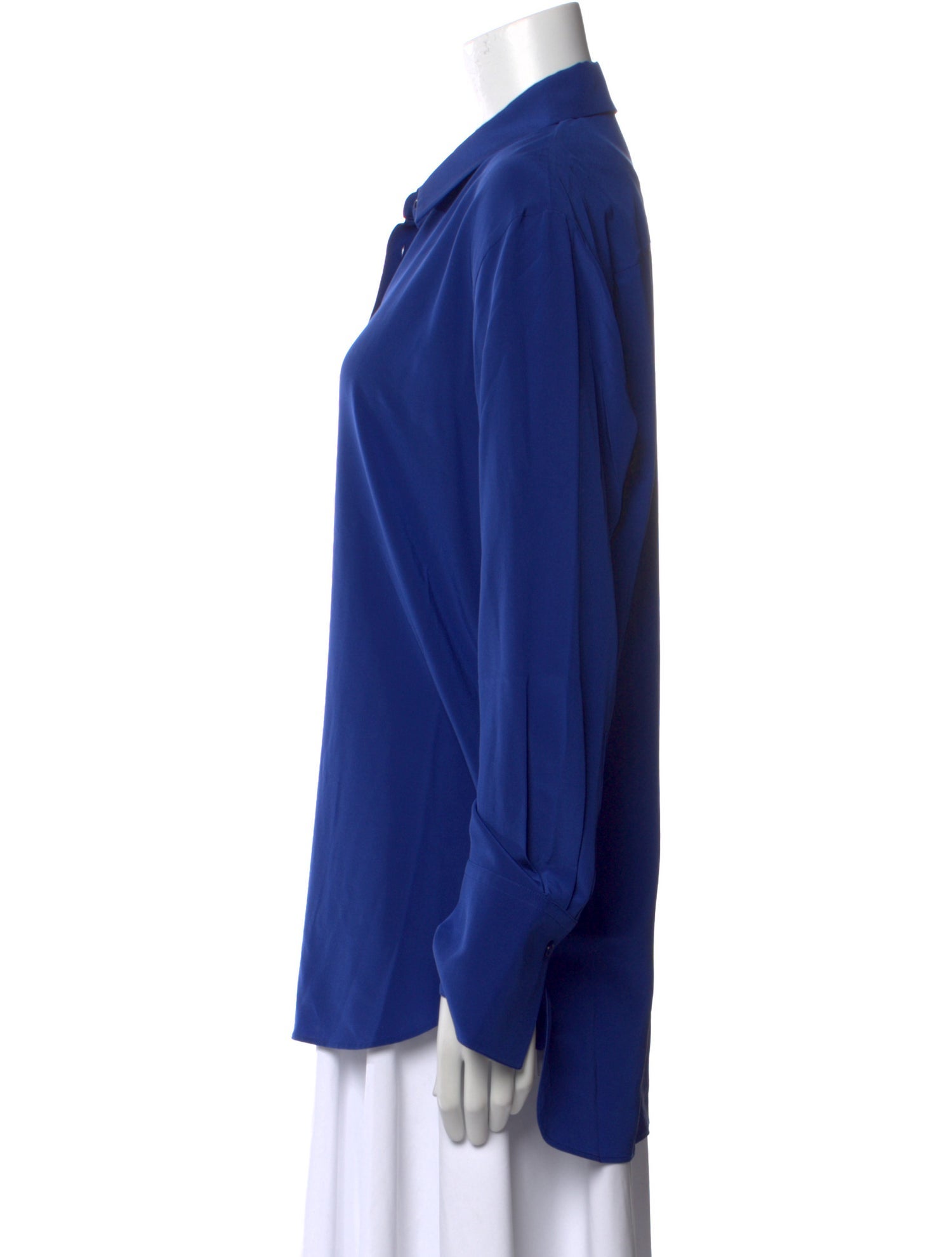 Joseph Silk Long Sleeve Button-Up Top