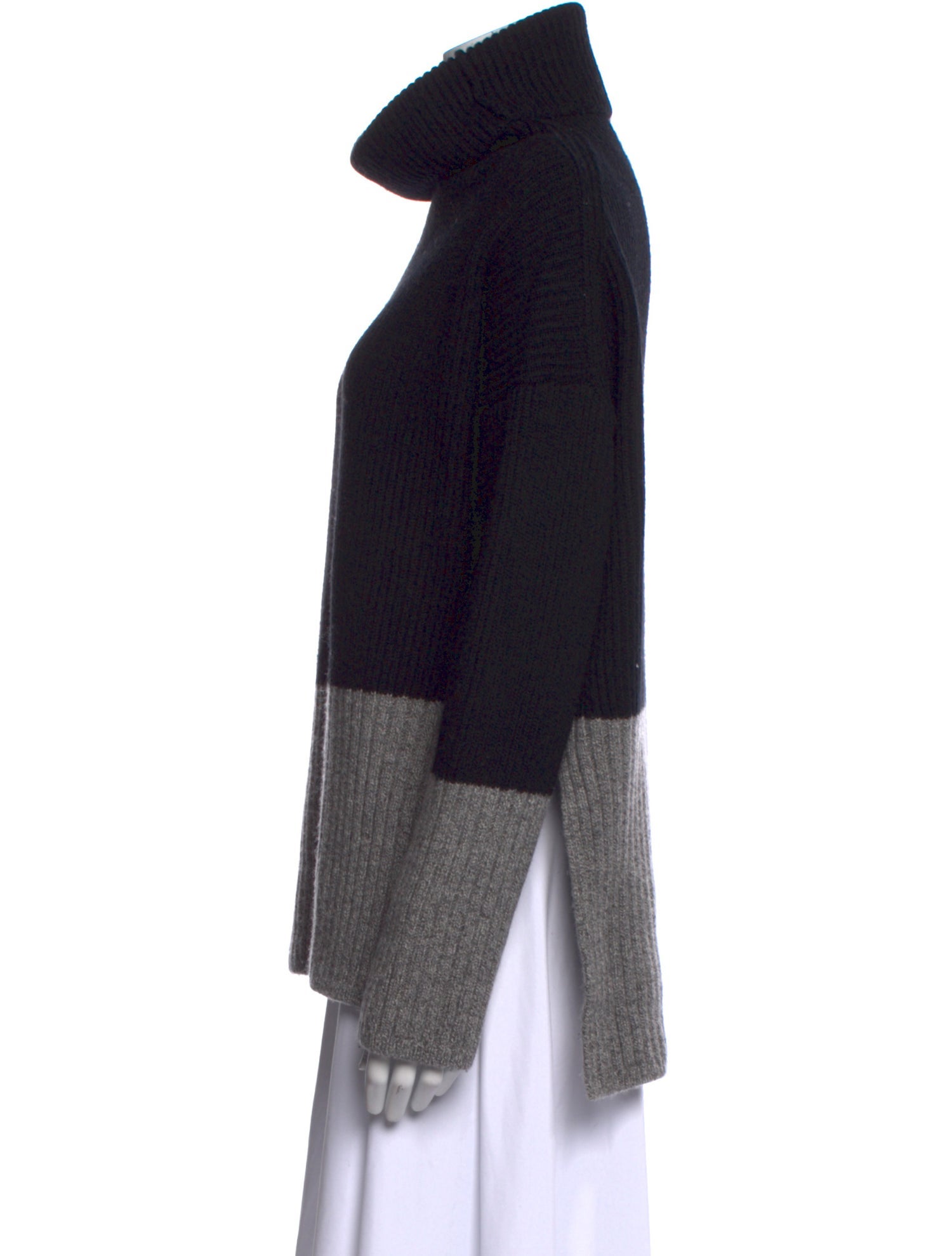 Joseph Merino Wool Colorblock Pattern Sweater