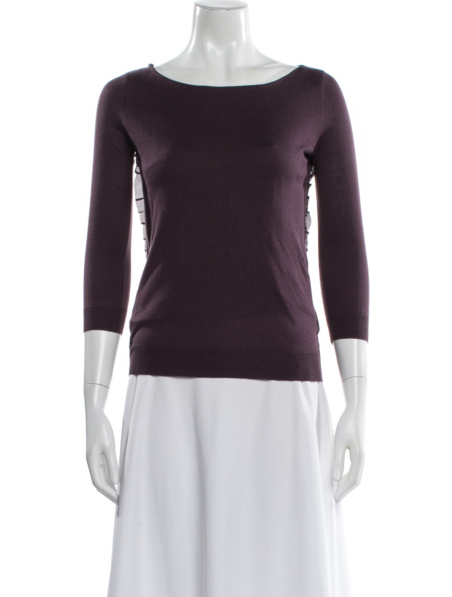 Joseph Bateau Neckline Three-Quarter Sleeve Top