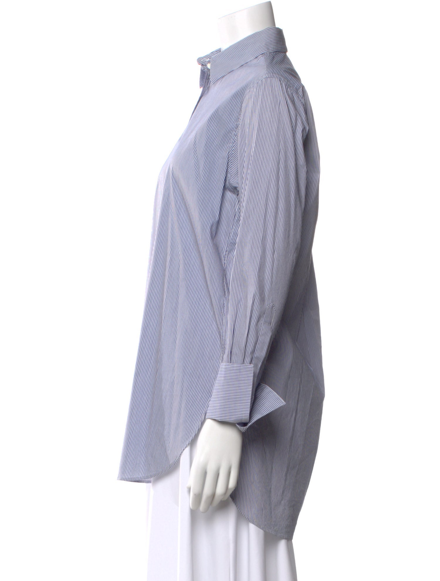 Joseph Striped Long Sleeve Button-Up Top