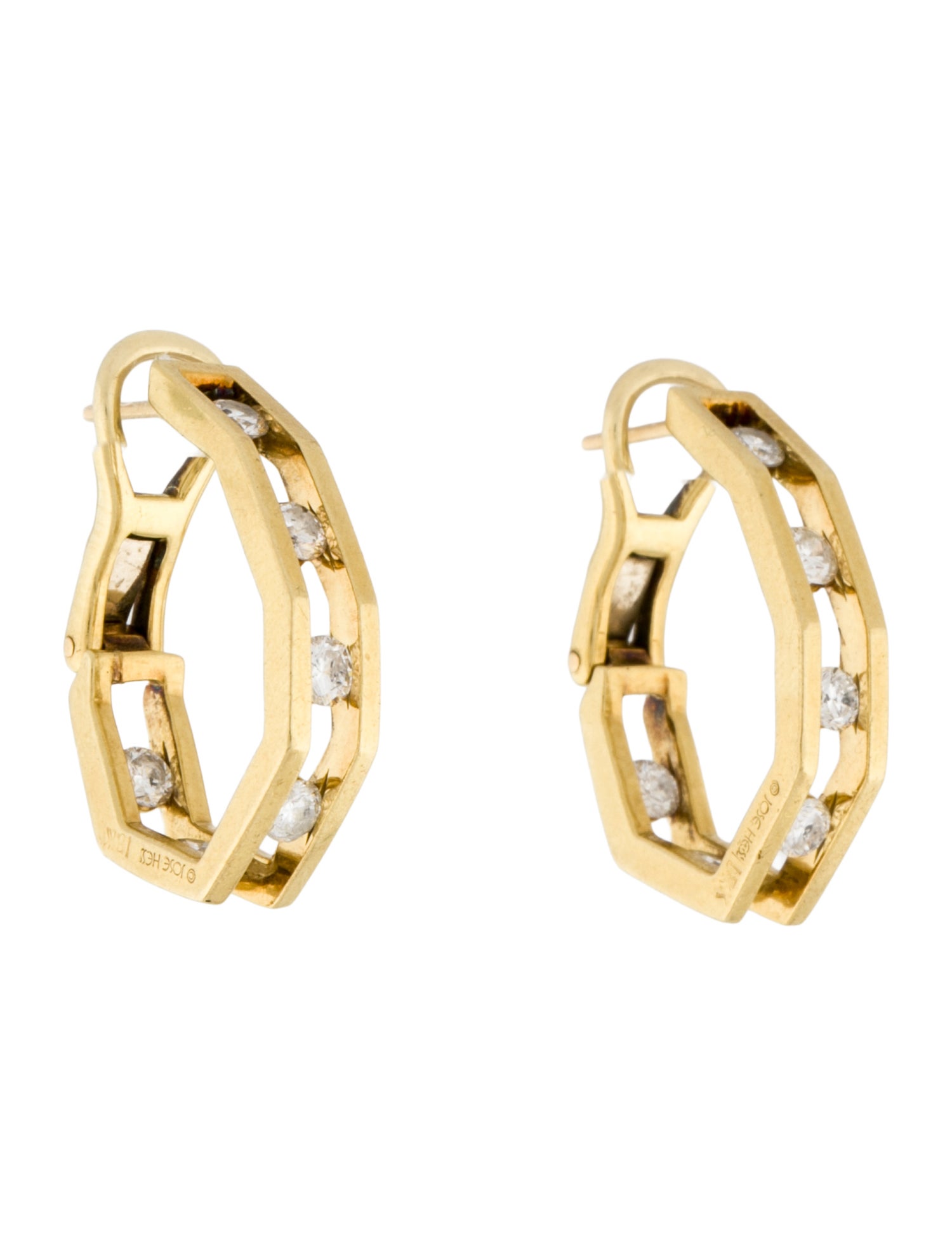 Jose Hess 18K Diamond Hoop Drop Earrings