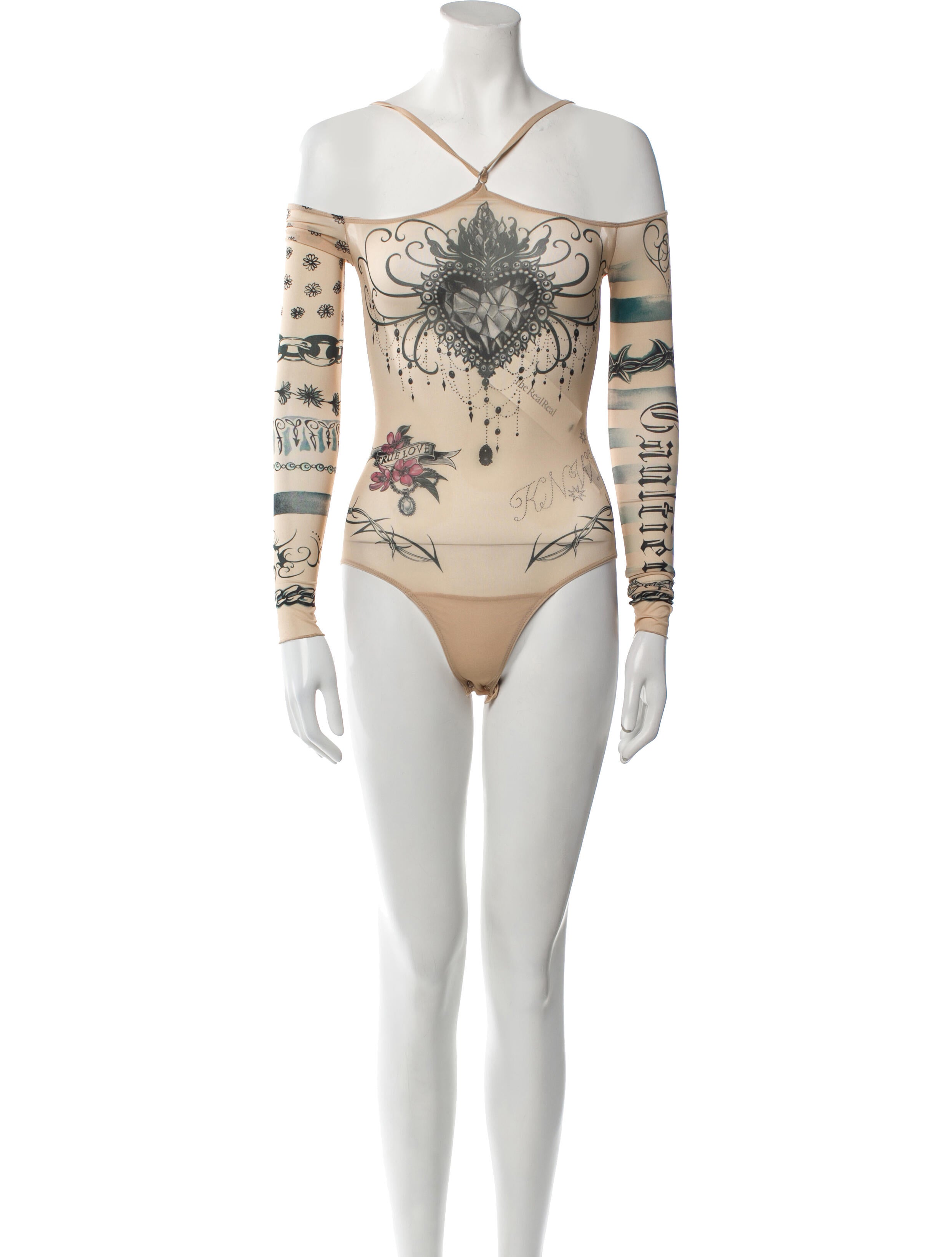 Jean Paul Gaultier x KNWLS Printed Off-The-Shoulder Bodysuit