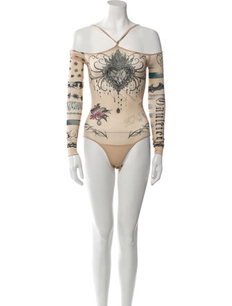 Jean Paul Gaultier x KNWLS Printed Off-The-Shoulder Bodysuit