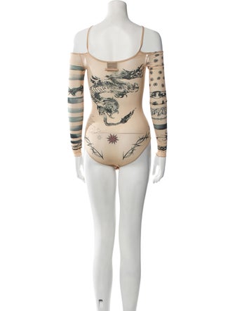 Jean Paul Gaultier x KNWLS Printed Off-The-Shoulder Bodysuit