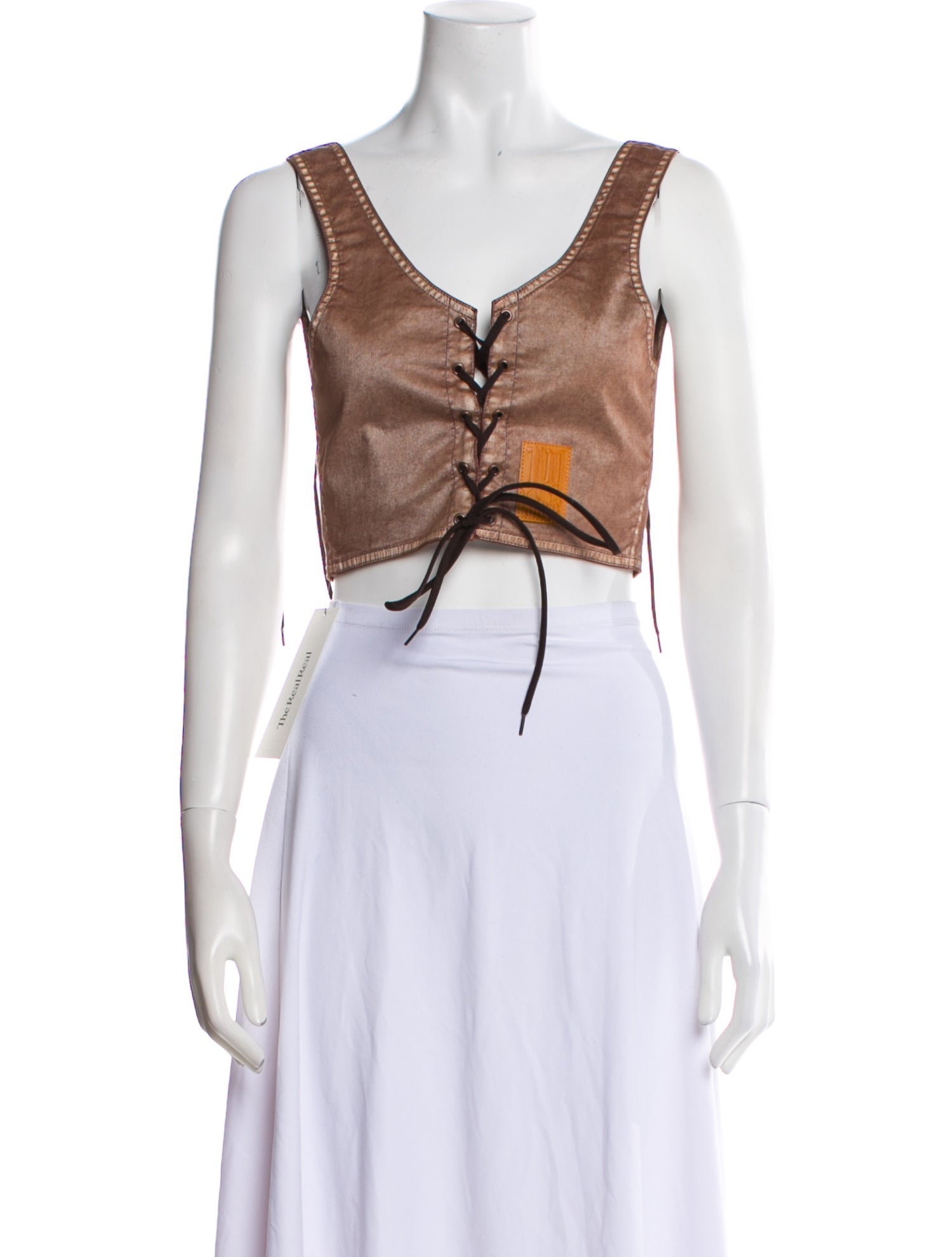 Jean Paul Gaultier x KNWLS V-Neck Sleeveless Crop Top