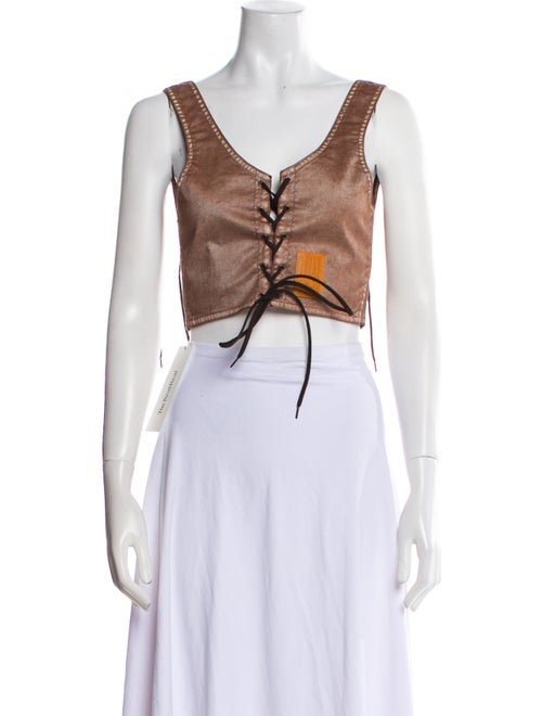 Jean Paul Gaultier x KNWLS V-Neck Sleeveless Crop Top
