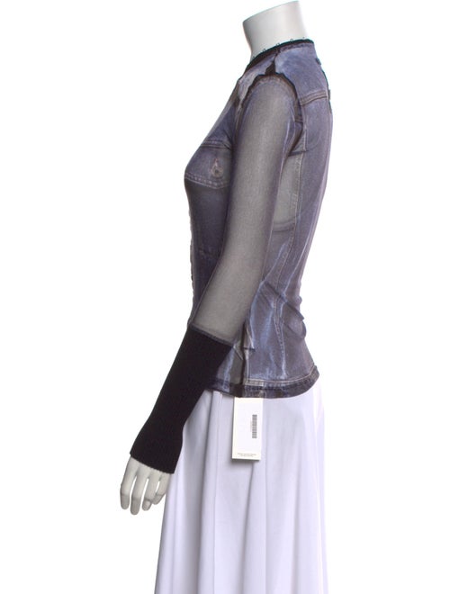 Jean Paul Gaultier x Y/Project Leather Mock Neck Button-Up Top