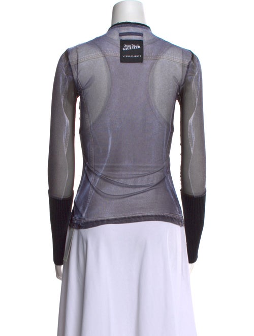 Jean Paul Gaultier x Y/Project Leather Mock Neck Button-Up Top