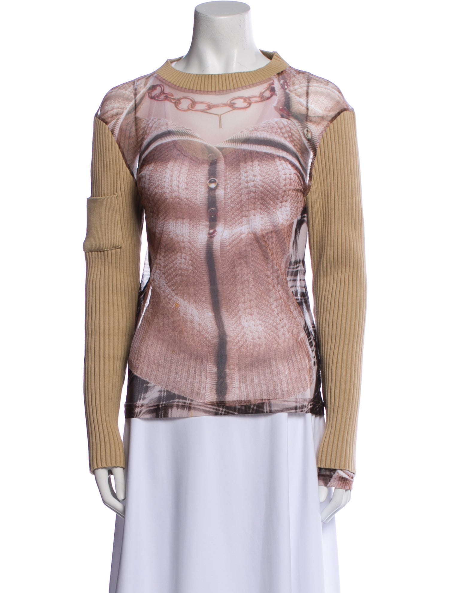 Jean Paul Gaultier x Y/Project Printed Bateau Neckline Top