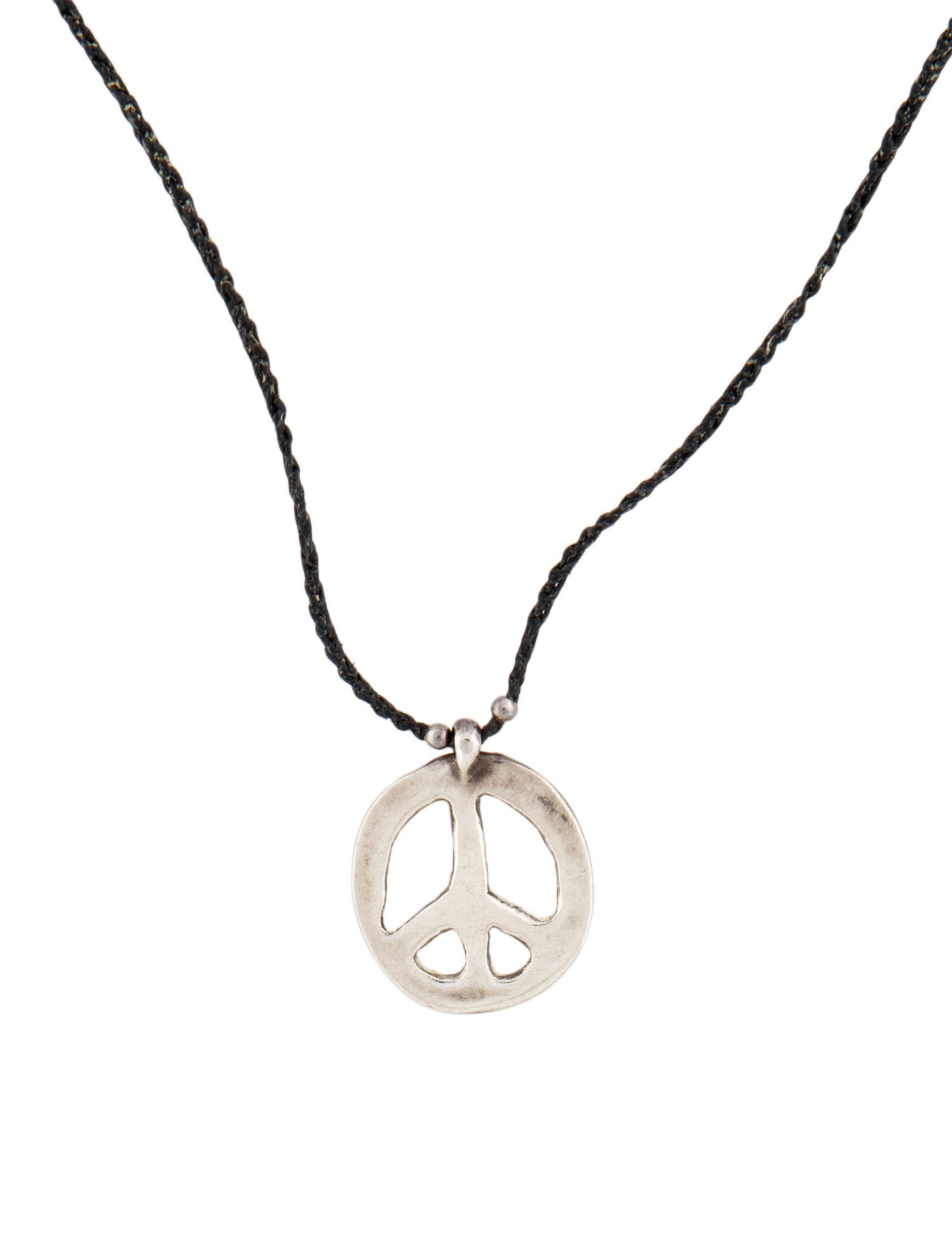Jill Platner Cord Peace Pendant Necklace