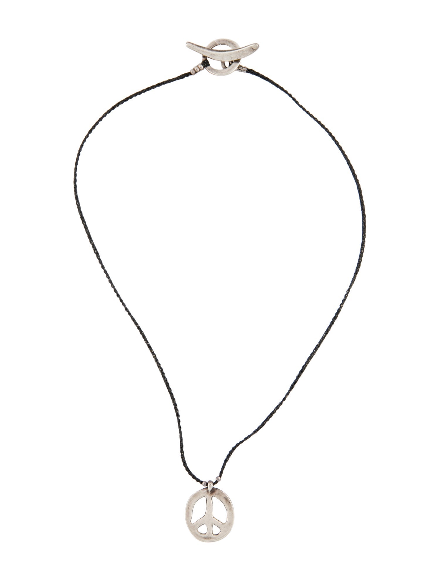 Jill Platner Cord Peace Pendant Necklace