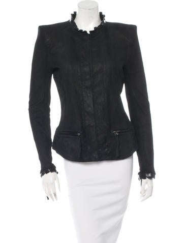 Jerome Dreyfuss Suede Leather-Trimmed Jacket