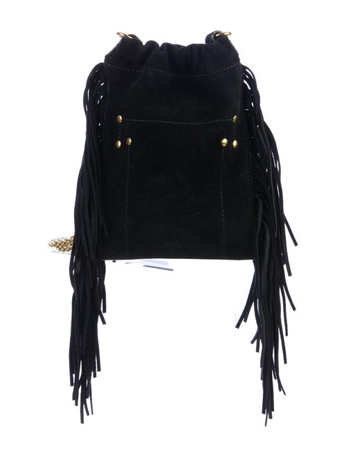 Jérôme Dreyfuss Suede Fringe Crossbody Bag Black