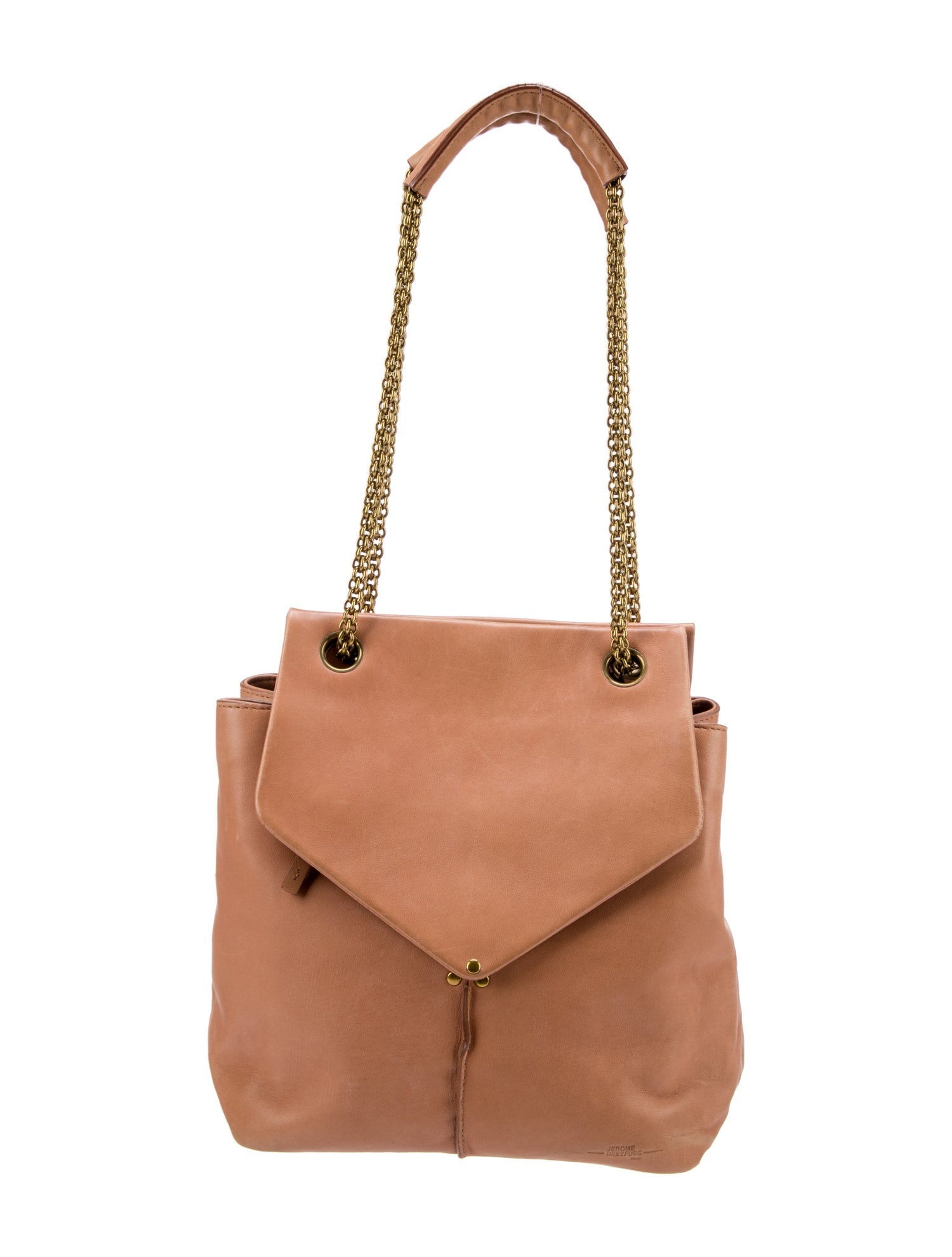Jérôme Dreyfuss Solid Leather Shoulder Bag Brown Shoulder Bags