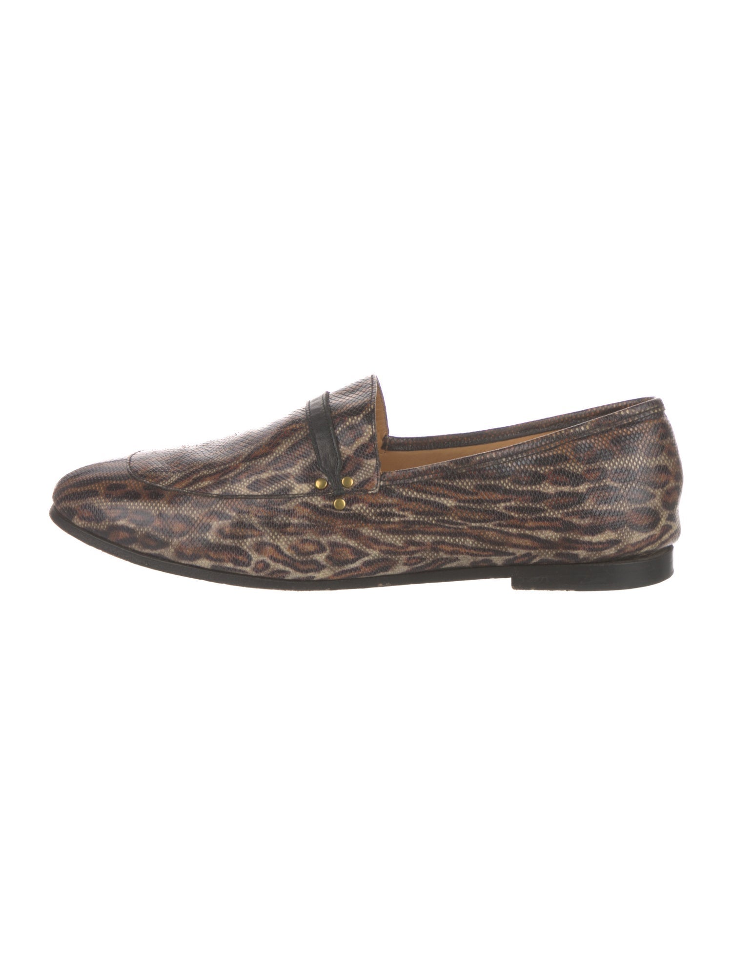 Jérôme Dreyfuss Leather Animal Print Loafers