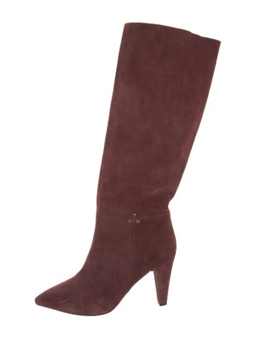 Pre-owned Jérôme Dreyfuss Suede Slouch Boots In Red