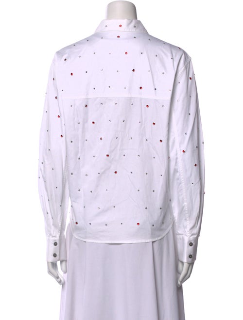 Jourden Polka Dot Print Long Sleeve Button-Up Top