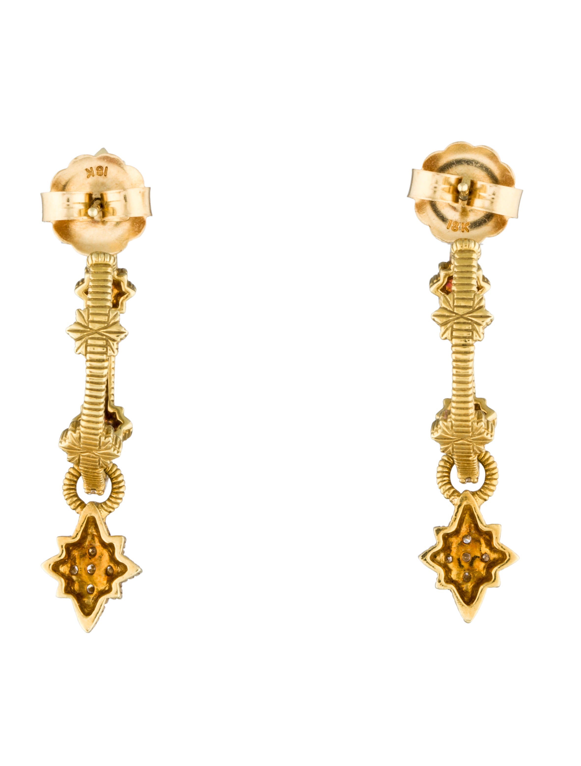 Judith Ripka Diamond Dangle Hoop Earrings Earrings JRK20988 The