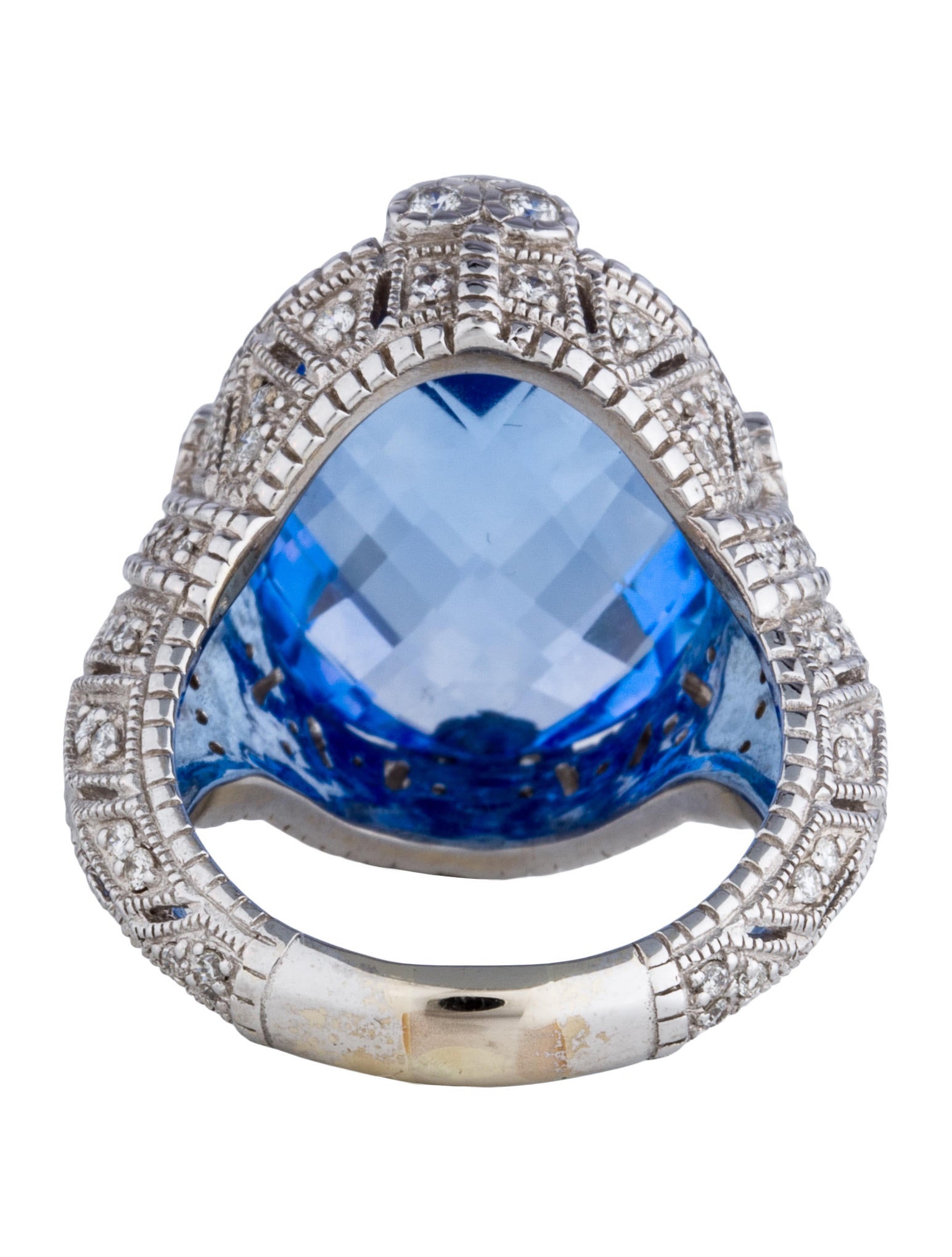 Judith Ripka Blue Quartz & Diamond Cocktail Ring Rings JRK22041