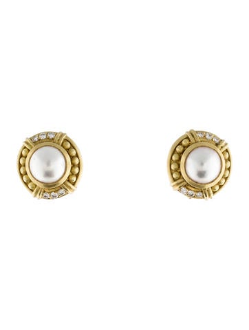 Judith Ripka Pearl & Diamond Ear Clips