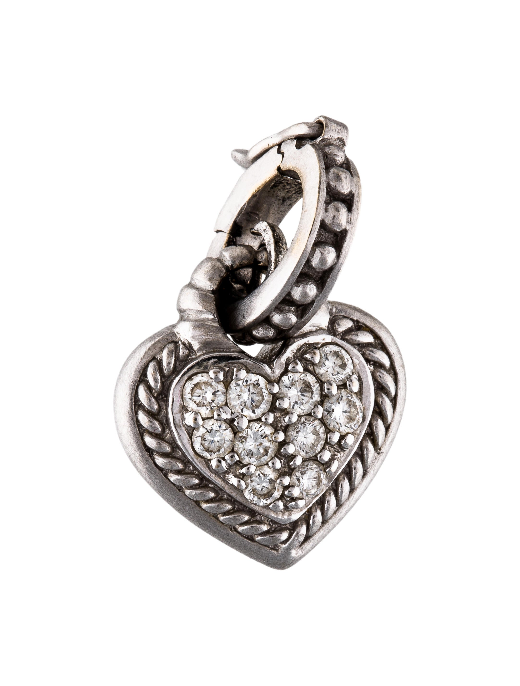 Judith Ripka 18K Diamond Heart Enhancer Pendant Necklaces JRK23624