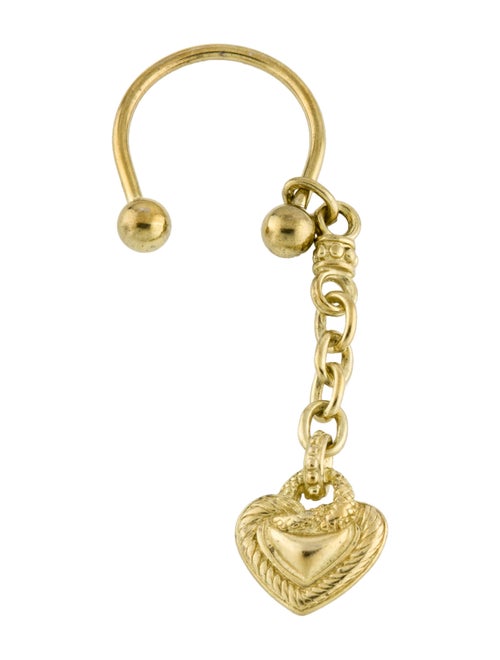 Judith Ripka Metal Heart Keyring Gold