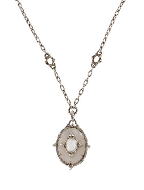 Judith Ripka Mother of Pearl, Quartz & Sapphire Pendant Necklace