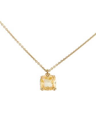 Judith Ripka 14K Canary Crystal Pendant Necklace