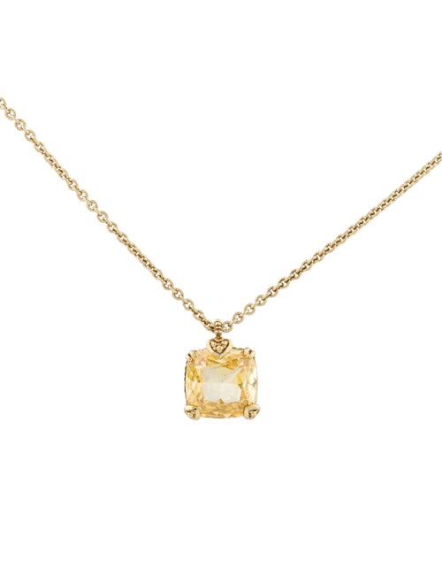 Judith Ripka 14K Canary Crystal Pendant Necklace