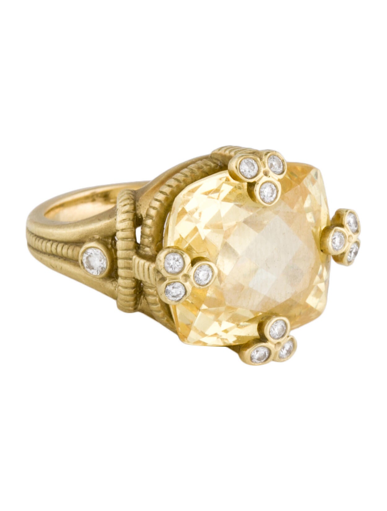 Ring 18K Peridot & Diamond Cocktail Ring Gold, 18K Yellow Gold