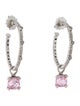 Judith Ripka Cubic Zirconia & Diamond Linen Drop Hoop Earrings