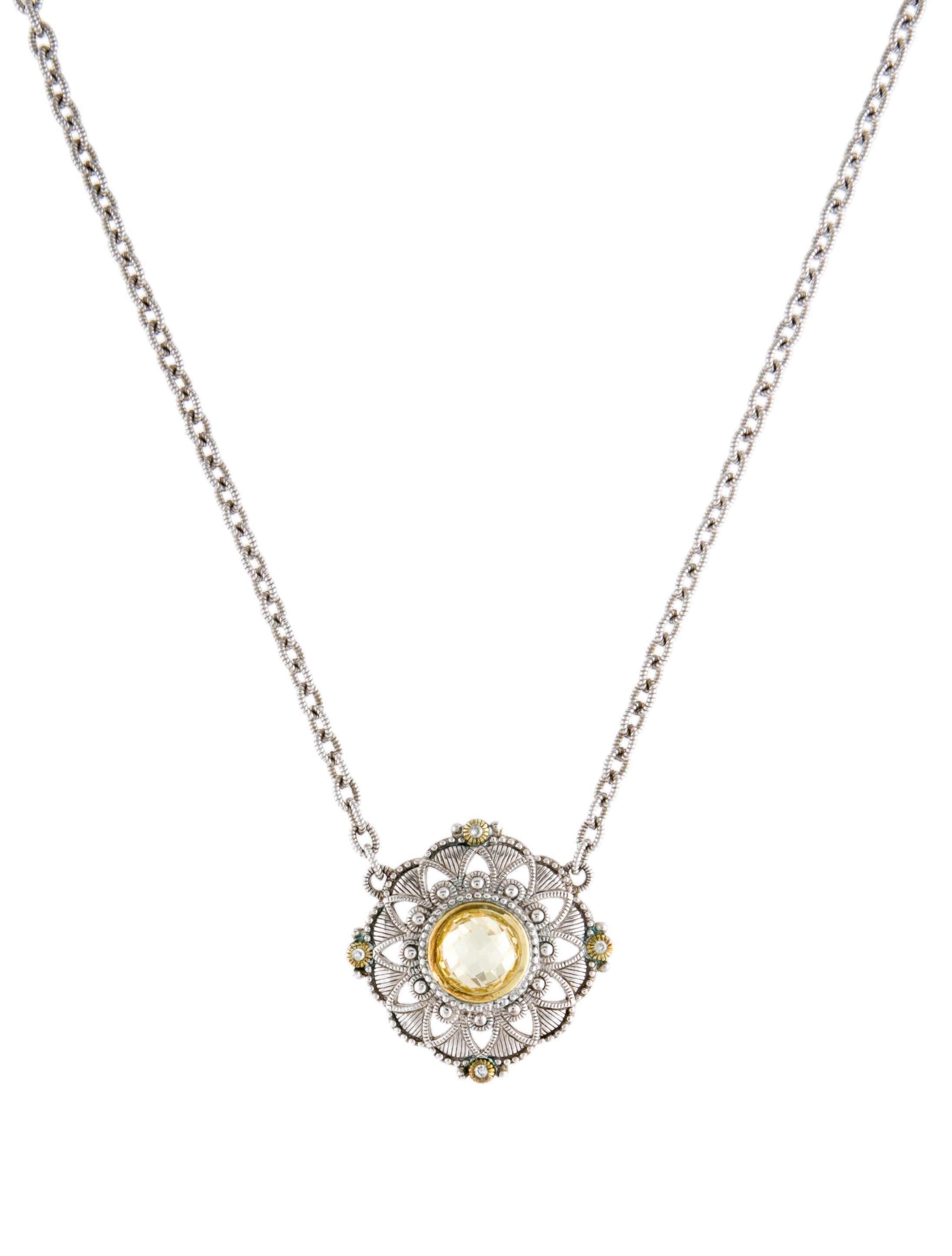 Necklace 14K Diamond Drop Pendant Necklace Gold, 14K Yellow Gold