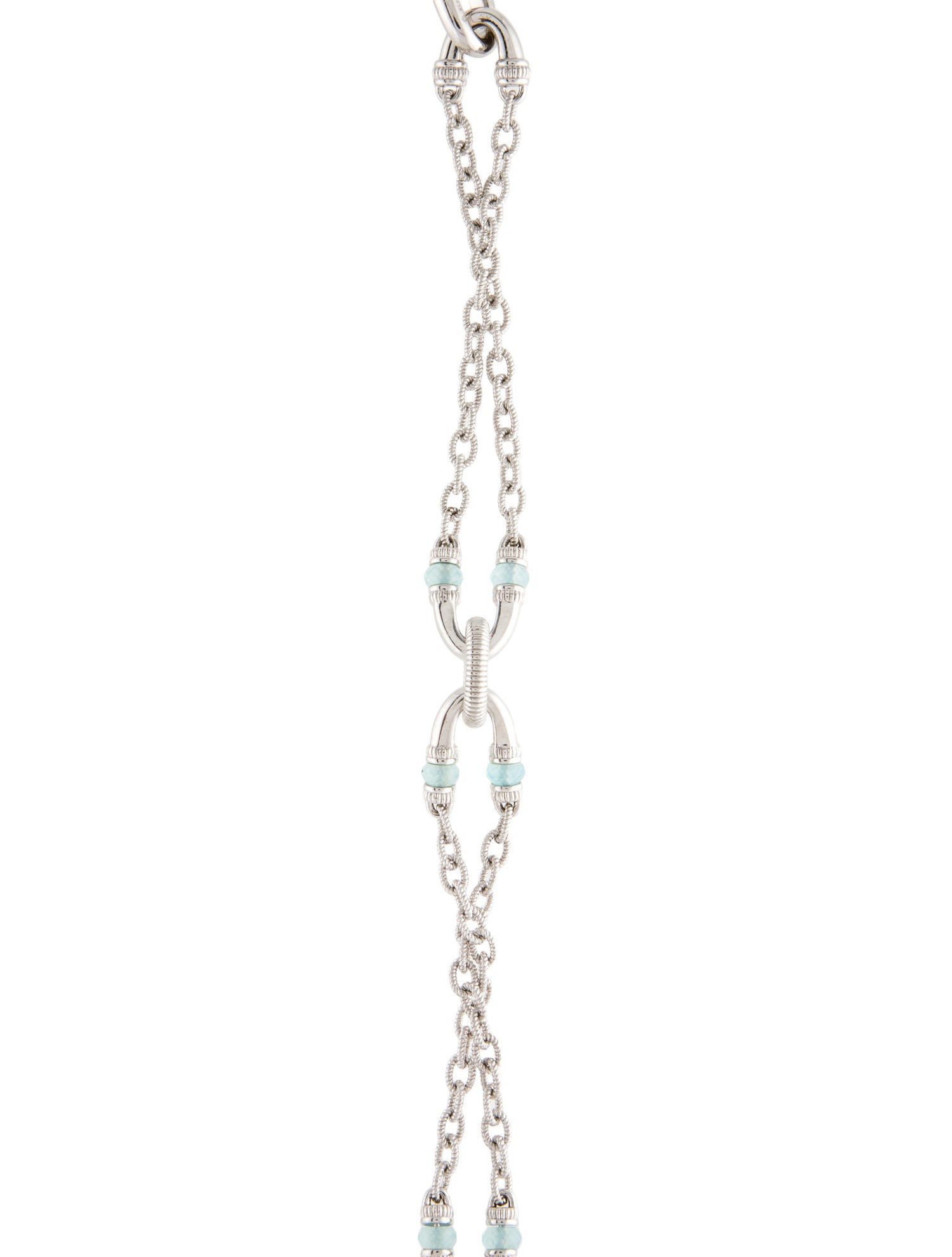 Judith Ripka Dyed Chalcedony Long Double Chain Station Necklace