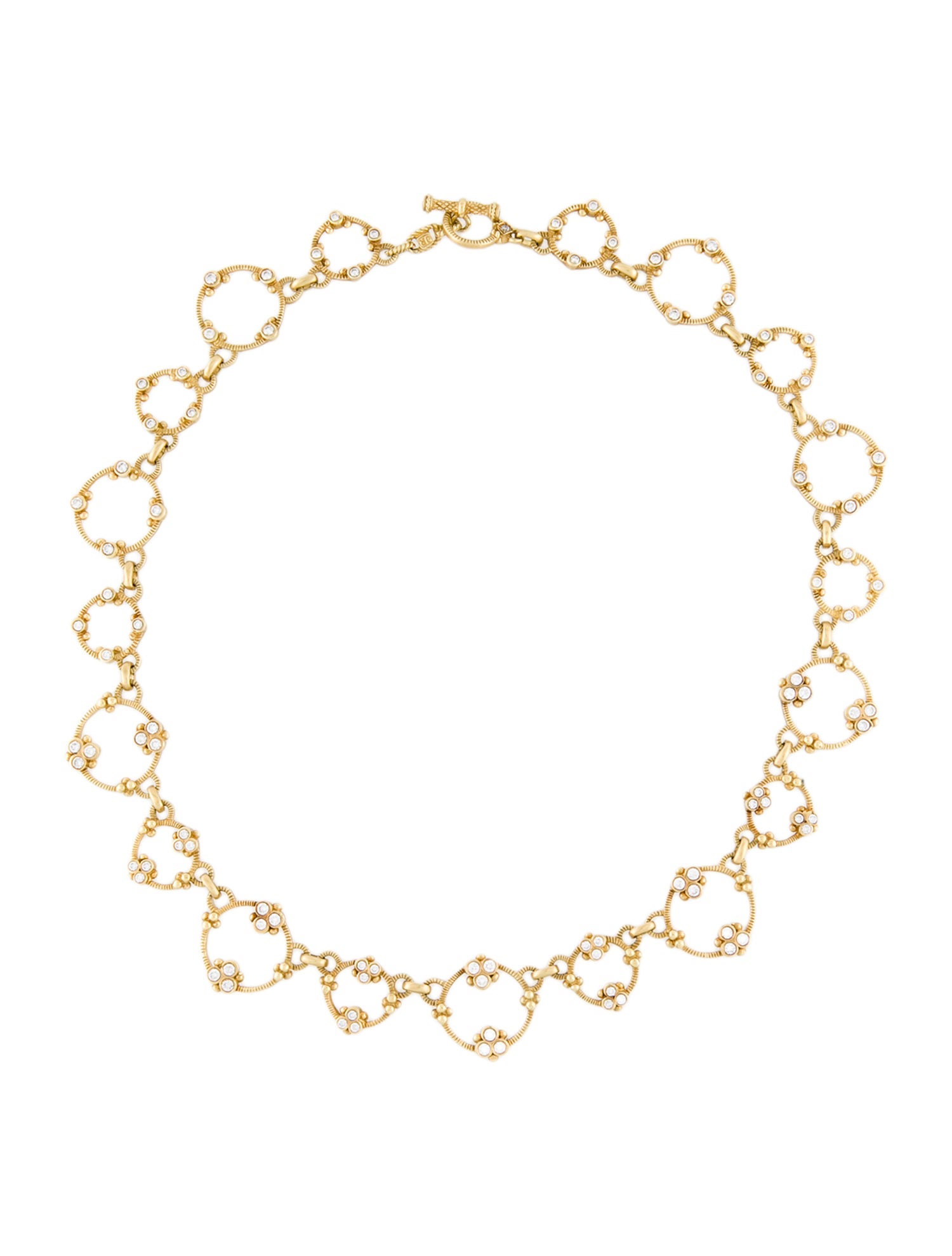 Judith Ripka 18K 2.59ctw Diamond Garland Circle Necklace