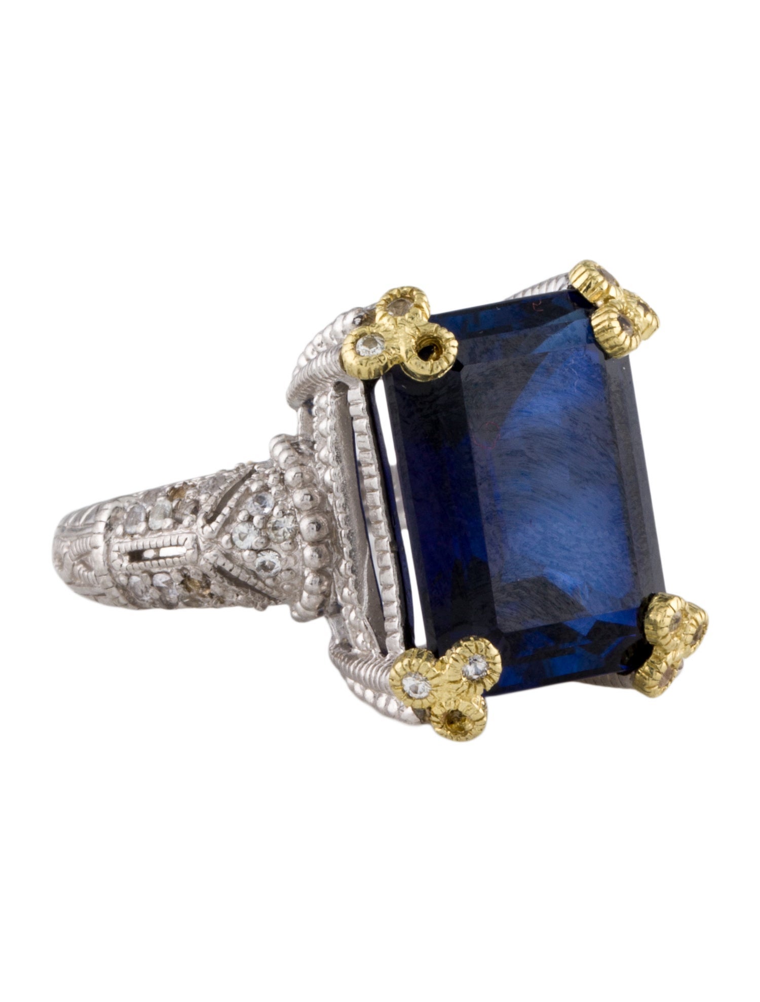 Judith Ripka Synthetic Sapphire Cocktail Ring