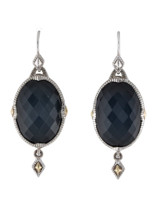 Judith Ripka Quartz Hematite Doublet Drop Earrings