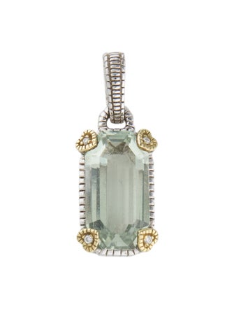 Judith Ripka Prasiolite & Diamond Pendant
