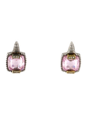 Judith Ripka Cubic Zirconia & Diamond Drop Earrings