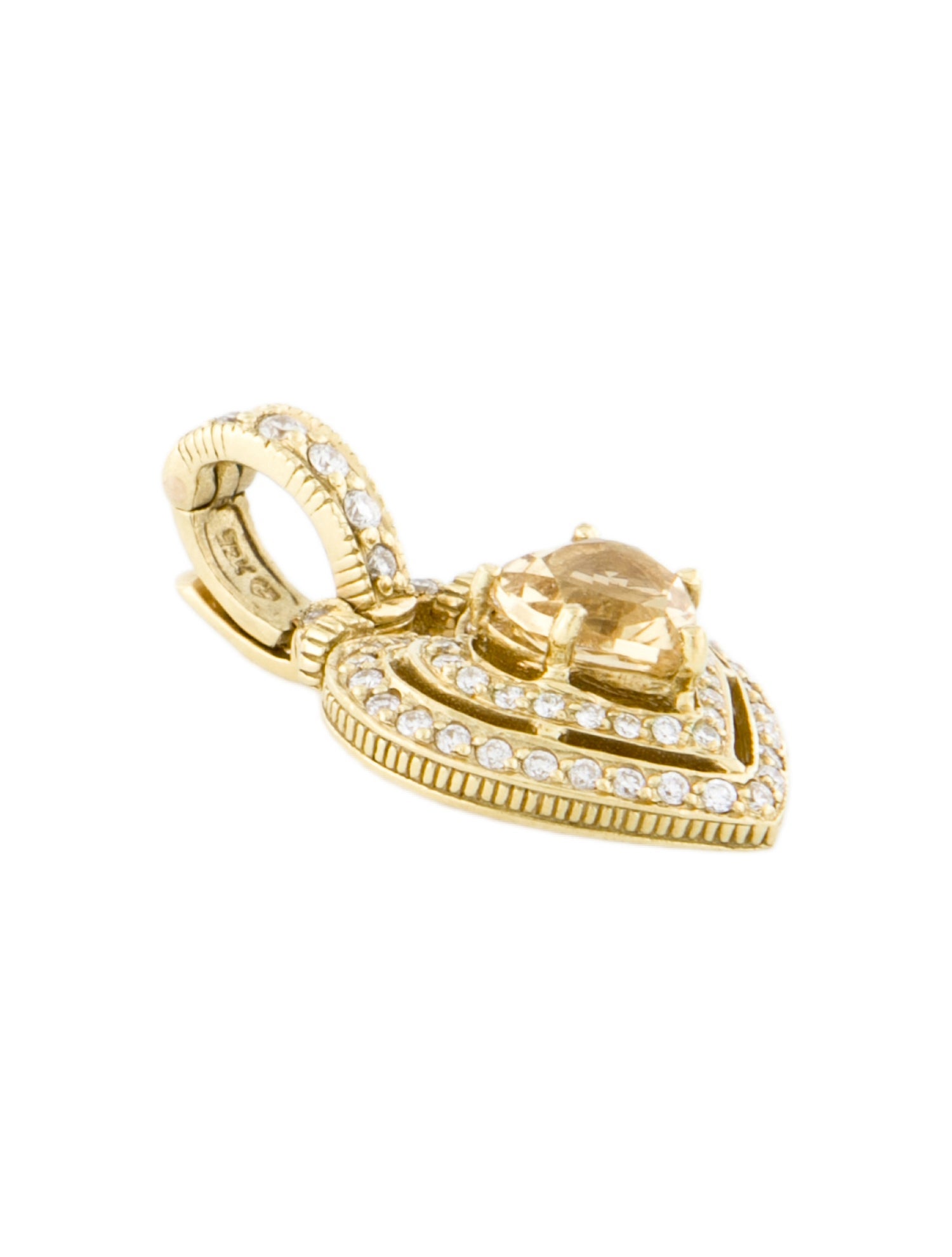 Judith Ripka 18K Heliodor & Diamond Heart Pendant