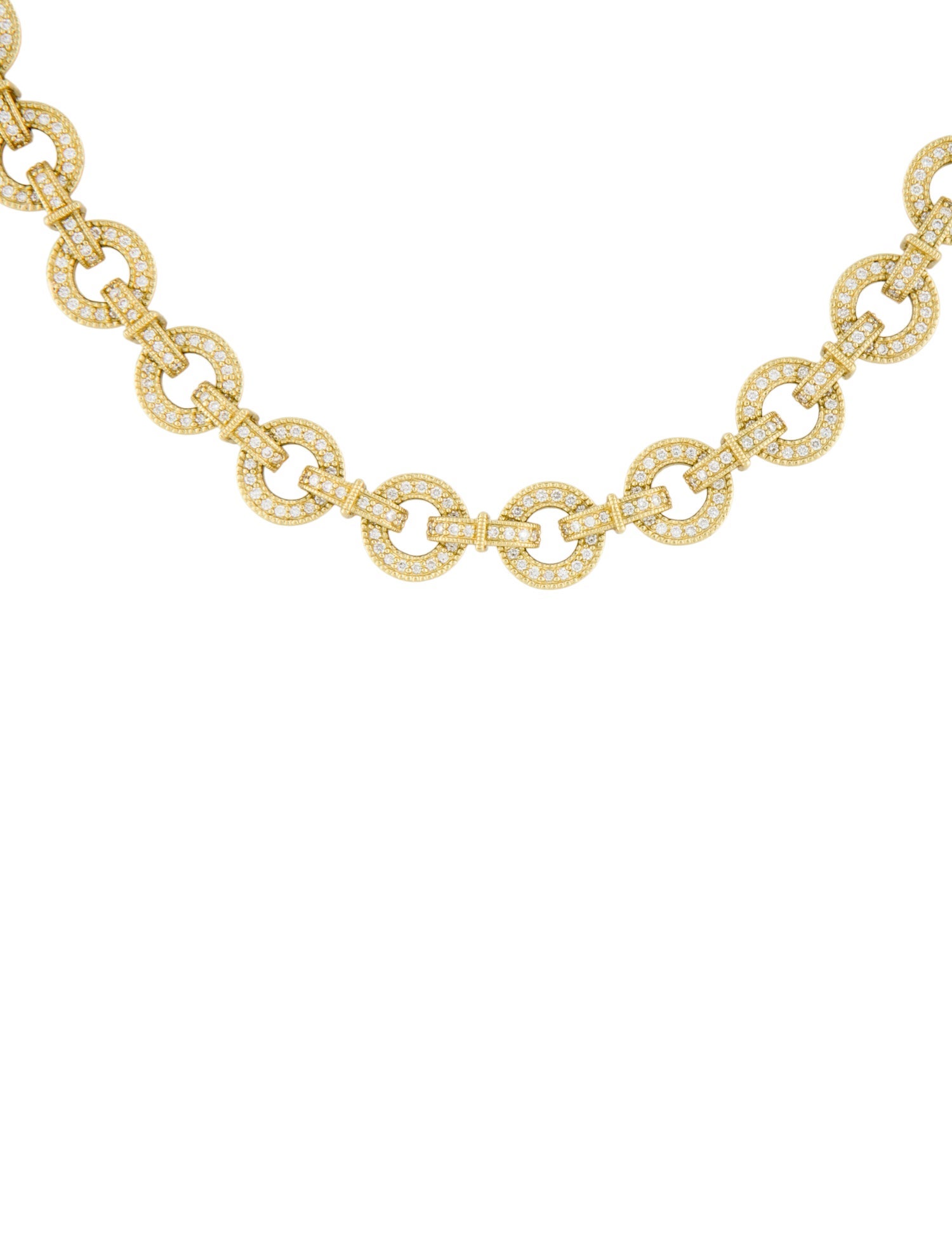 Judith Ripka 18K Diamond Round Link Chain Necklace