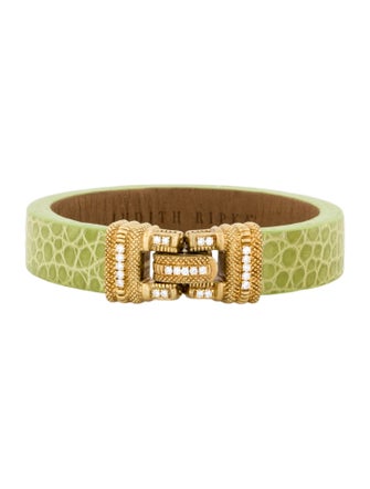 Judith Ripka 18K Diamond Alligator Wrap Bracelet