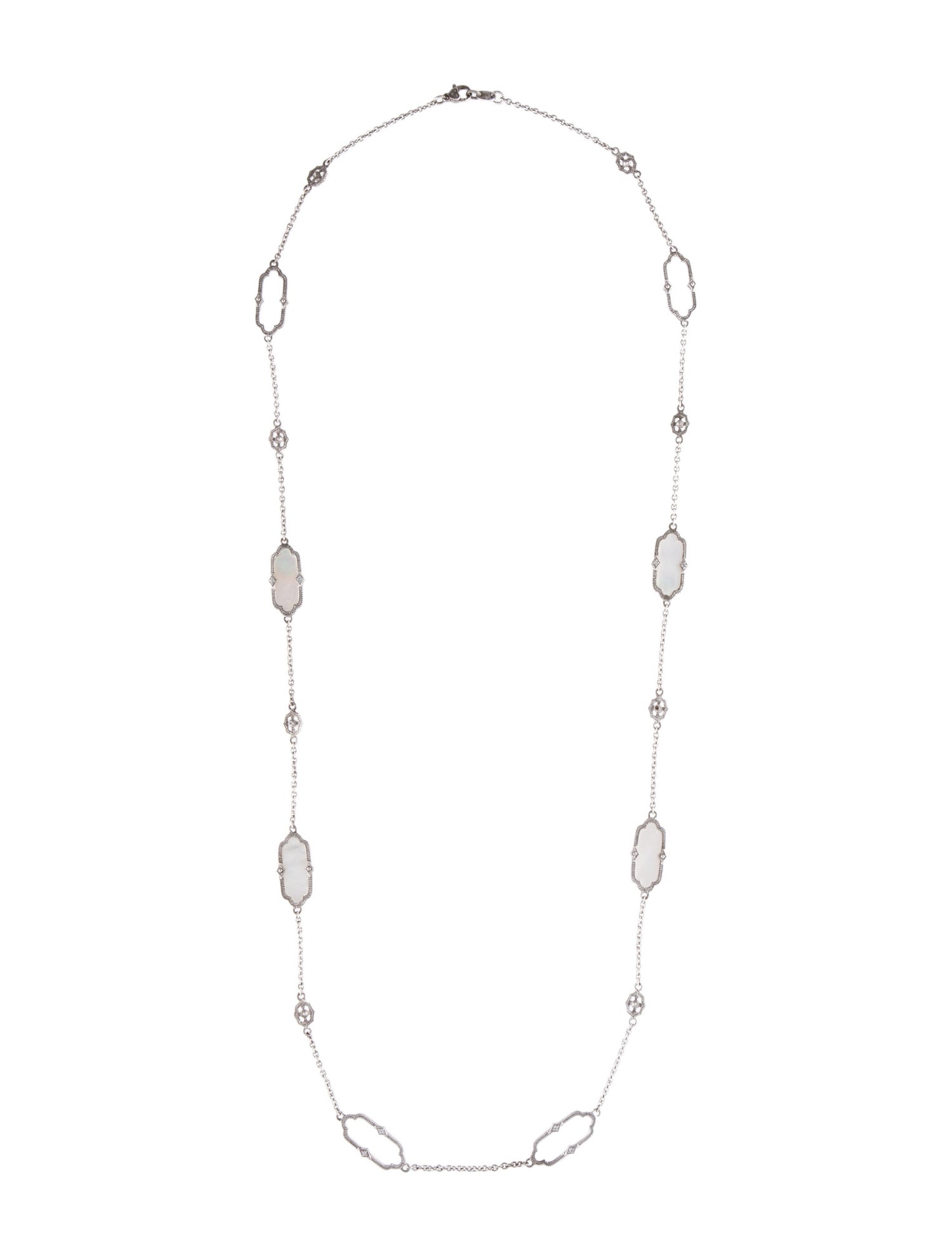 Judith Ripka Mother of Pearl & Sapphire Station Necklace