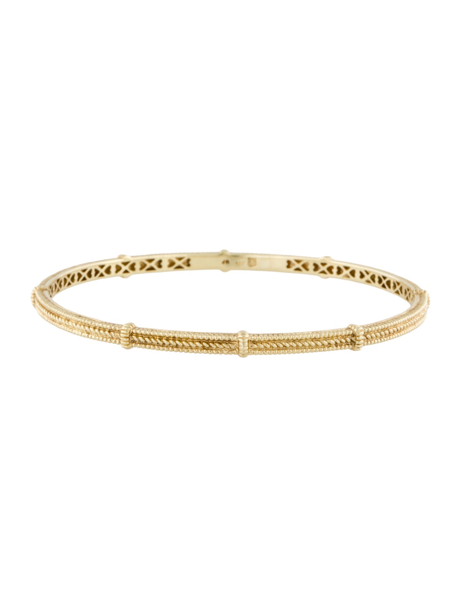 Judith Ripka 14K Textured Bangle Bracelet