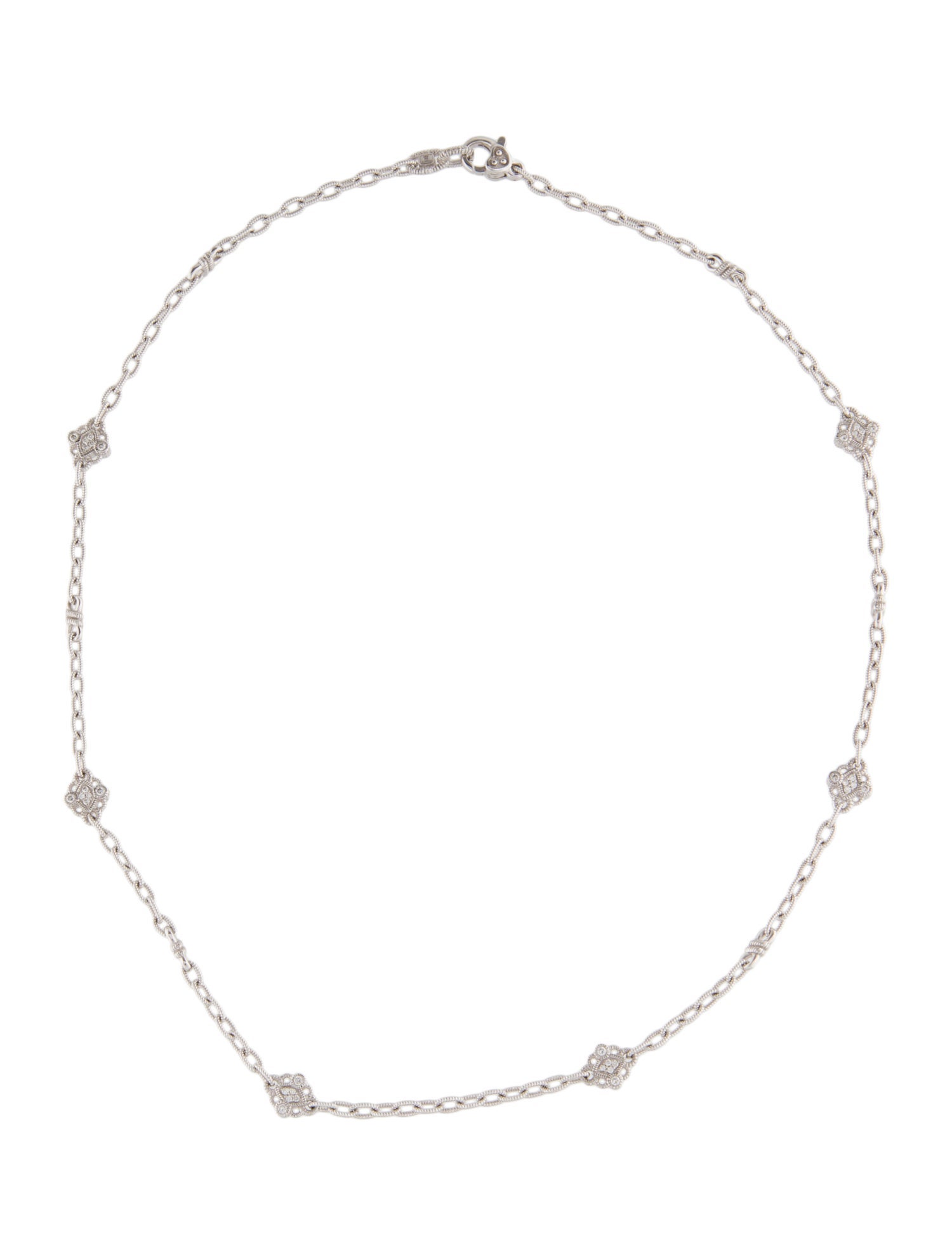 Judith Ripka 18K Diamond Station Necklace