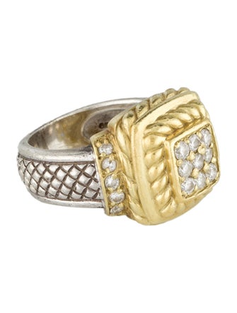 Judith Ripka Diamond Plaque Cocktail Ring