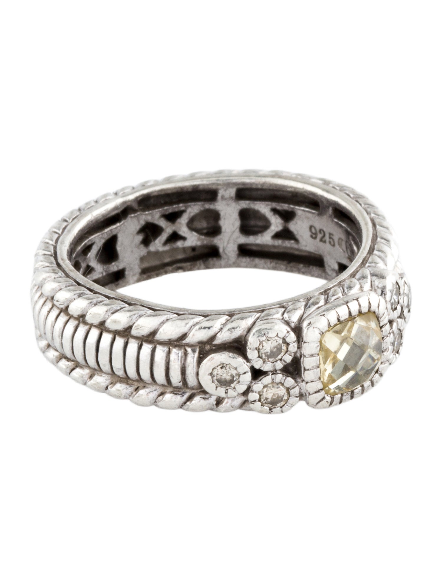 Judith Ripka Diamond & Canary Crystal Detail Band