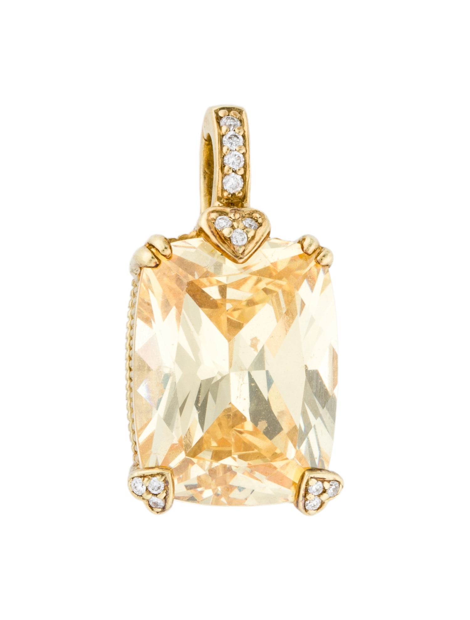 Judith Ripka 18K Canary Crystal Enhancer Pendant