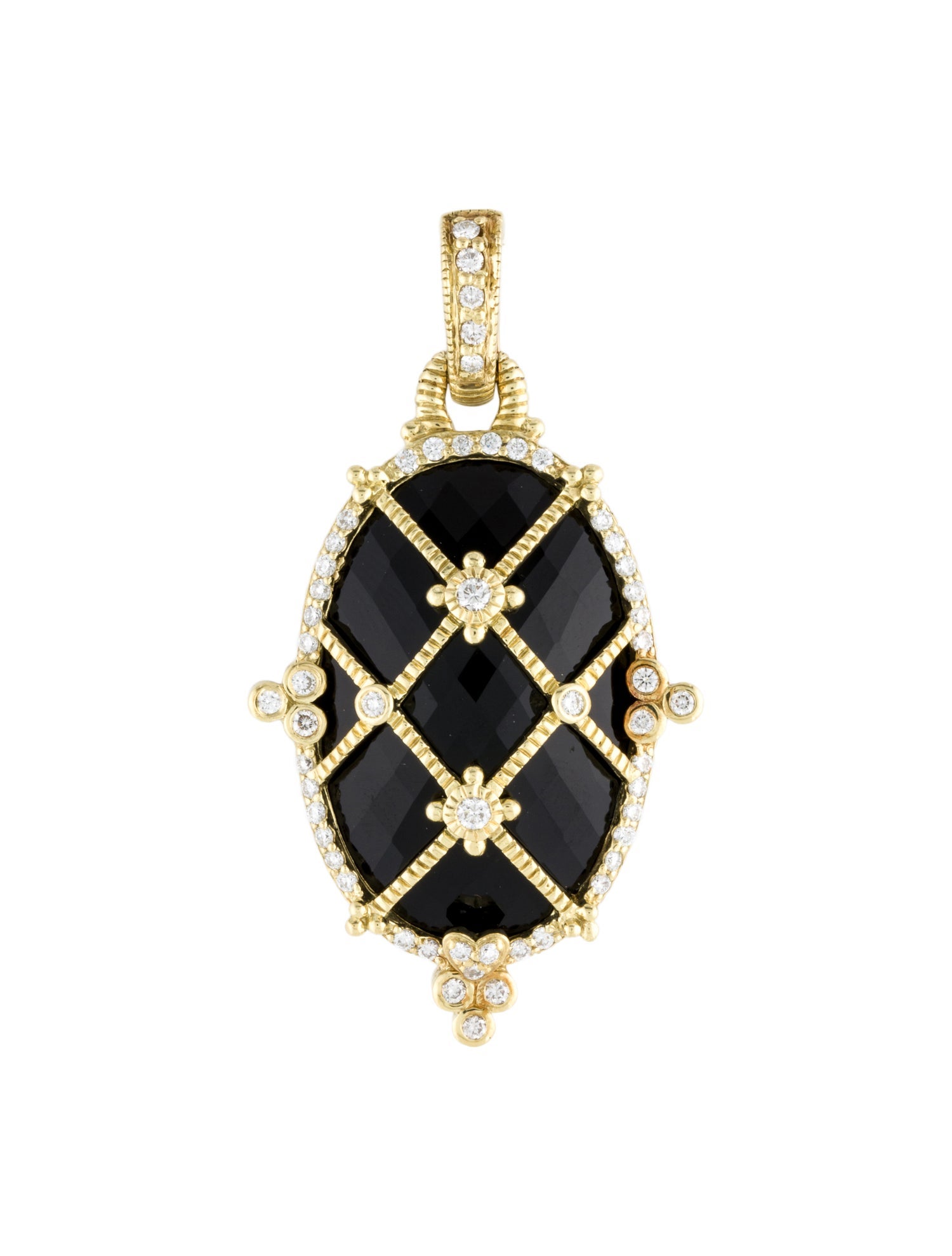 Judith Ripka 18K Onyx & Diamond Enhancer Pendant