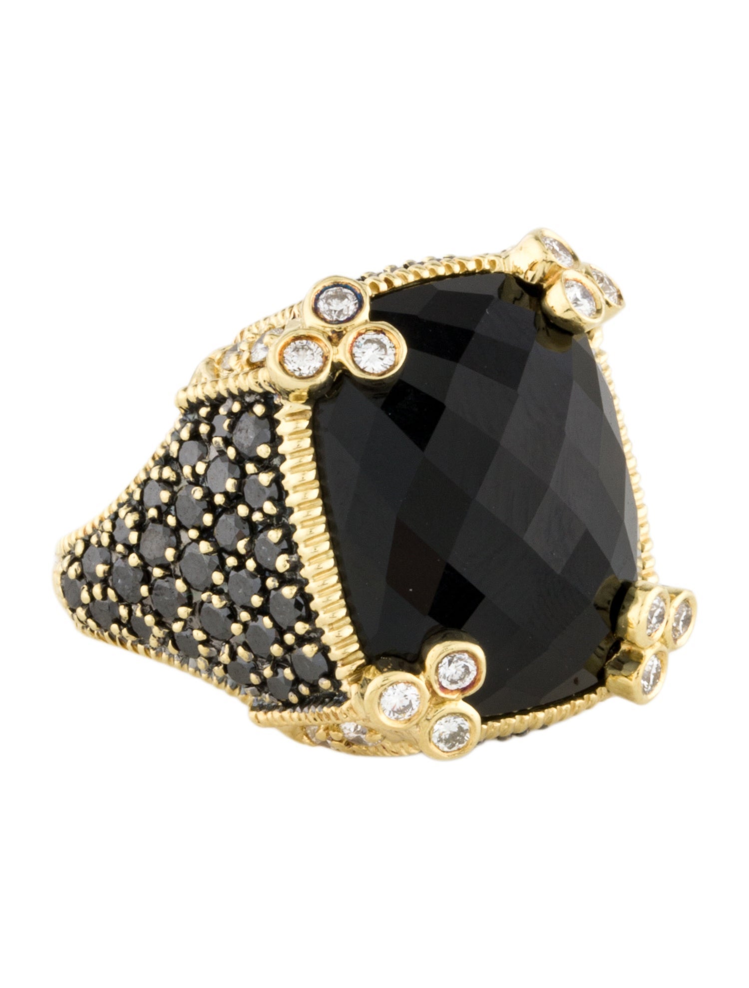 Judith Ripka 18K Onyx & Diamond Cocktail Ring